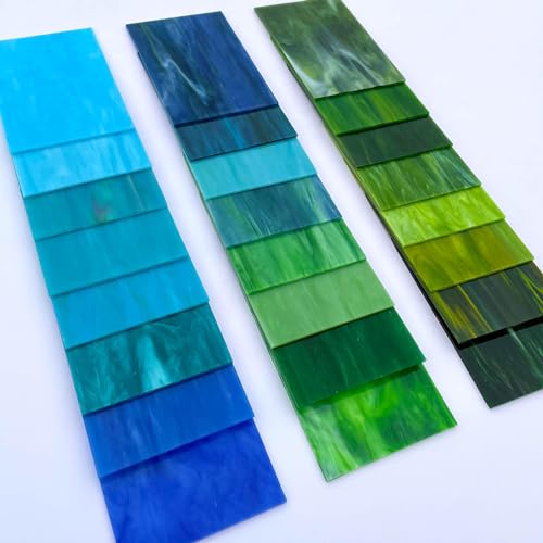 LITMIND 24 Sheets Blue & Green Stained Glass Variety Pack – 4 x 6 Inch Art Glass Sheets for Mosaic Art, DIY Crafts & Decorative Projects by LITMIND - Image 7