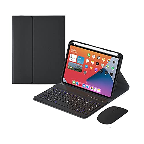 iPad mini 6 Tastiera Custodia QWERTY, TianTa Custodia con Staccabile Senza Fili Bluetooth Mouse Supporto Magnetico Pelle PU Protettiva per iPad mini (6a generazione) 2021 8.3 pollici - Nero+Nero