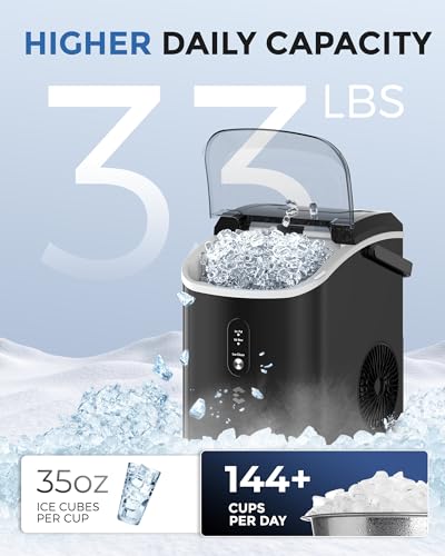Easyera N280G Nugget Ice Maker Countertop,Chewable Pellet Ice, 33 Lbs/24 H,Compact Self-Cleaning Ice Machine With Ice Bags,Pebble Ice Maker For Home thumb #2
