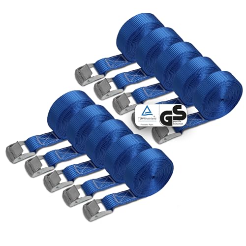 Sangle à griffe d'arrimage bleue de 6m pour fixation de chargement 250 kg