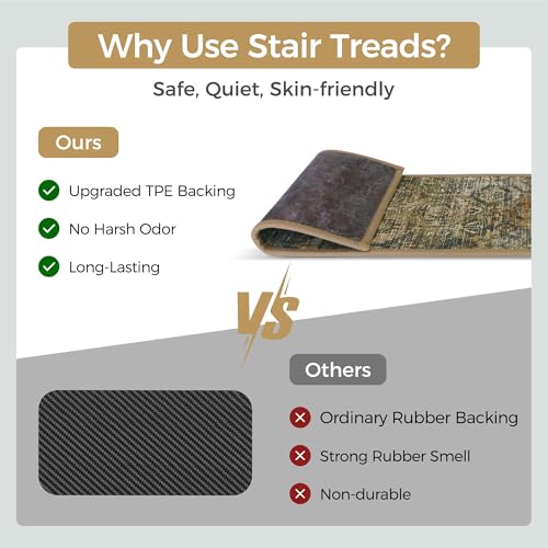 sarben 8"x30" Non Slip Stair Treads for Wooden Steps 15 Pack, Olive Brown by sarben - Used condition - Image 4