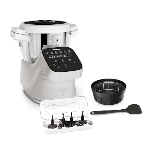 Moulinex Robot cuiseur, Capacité 4,5 L, 15 modes, Mode manuel, Balance intégrée, Silencieux, Application Moulinex, Recettes illimitées, Fabriqué en France,...