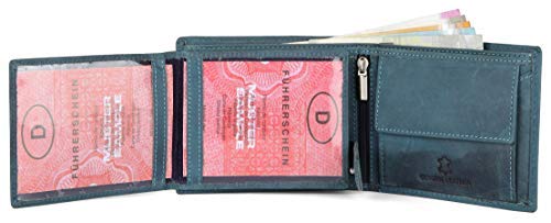 NAPA HIDE Black Leather Men's Wallet (NPH) (Blue HU) 3
