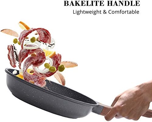 SENSARTE 26cm/10inch Nonstick Frying Pan Skillet, Swiss Granite Coating Omelette Pan, Healthy Stone Cookware Chef's Pan, Induction Compatible, PFOA Free