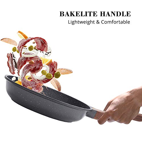 SENSARTE Nonstick Frying Pan Skillet, Swiss Granite Coating Omelette Pan, Healthy Stone Cookware Chef's Pan, PFOA Free (8/9.5/10/11/12.5 Inch) (8 Inch) by SENSARTE - Image 4