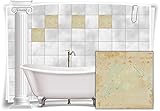 Sticker Medianlux Fliesenaufkleber Fliesen Aufkleber Vintage Nostalgie Retro Shabby Chic Rosa Gold Küche Bad WC Deko, 12 Stück, 20x20cm m14m89q-75835