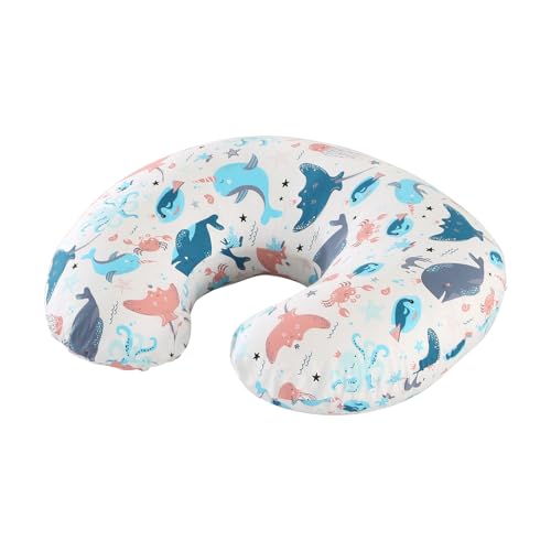 PASUKTER Nursing Pillow, Support Pillow Breastfeeding Pillow for Baby with 100% Cotton Cover, Underwater World