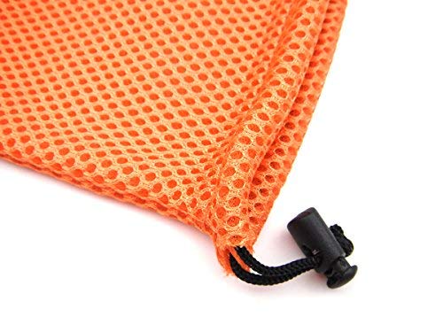 ALLinONE Wholesale Nylon Mesh Drawstring Bag Pouches for Mini Stuff Cellphone Mp3 9x14cm (Orange 50 Packs)2
