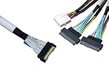 DiliVing 𝐃𝐢𝐋𝐢𝐧𝐤𝐞𝐫 𝐌𝐂𝐈𝐎 x8 to 2*𝐔.𝟐 𝐍𝐕𝐌𝐞 Adapter,𝐒𝐅𝐅-𝐓𝐀-𝟏𝟎𝟏𝟔 74Pin to 2*𝐒𝐅𝐅-𝟖𝟔𝟑𝟗 68Pin Cable with Power,PCIe 4.0 Mini Cooledge IO Cable 80CM
