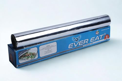 Image of Aluminium Foil Roll | Food Grade Kitchen Wrap and Durable Heat Retention Sheet | Tear Resistant Easy Cut | Strong Flexible Silver Wrap Paper (9 Meter (Pack of 2))