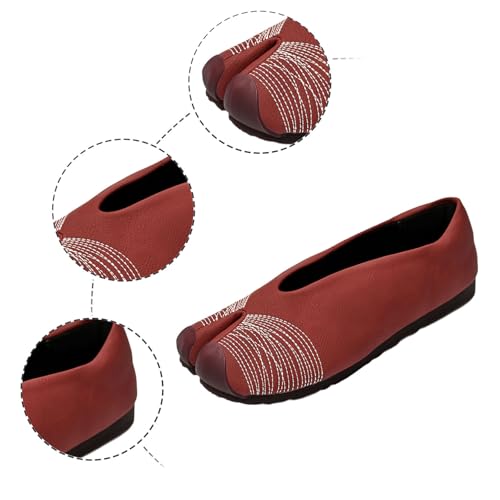 Women's Ballerina Slip On Shoes Non Slip Knitted Trainers Comfortable Breathable Summer Sporty Flat Shoes for2