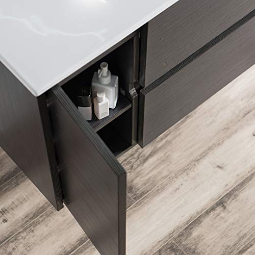 36 Inches Single Bathroom Vanity With Ceramic Sink, 016 36 16 C (36 Inch, Silver Grey) #TOP5