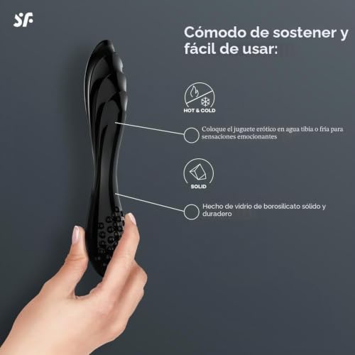 Miniatura 3 de Satisfyer Dazzling Crystal 1 22cm Dildo Para Punto G Dildo De Vidrio Vidrio De Borosilicato Estructura Con Nudos Para Mayor Estimulación Eje Ancho Con Estructura Ondulada