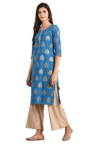 Image of Aurelia Women's Rayon Regular Fit Printed Regular Kurta