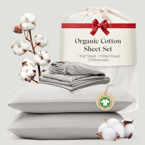 Double Stitch 100% Organic Cotton Queen Sheet Set, GOTS Certified by Double Stitch by Bedsure - Used condition - US$61.75
