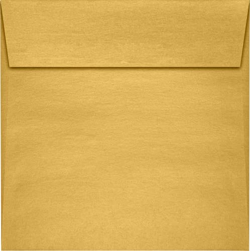 Lux Paper Square Invitation Envelopes For 6 1/4 X 6 1/4 Cards In 80 Lb. Gold Metallic, Printable Envelopes For Invitations, With Peel & Press Seal, 50 Pack, Envelope Size 6 1/2 X 6 1/2 (Gold) #TOP15