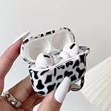 Compatible with AirPods 3 Case Soft Silicone Flexible Print, Cute for Women with Keychain