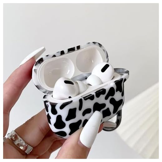 Compatible with AirPods 3 Case Soft Silicone Flexible Print, Cute for Women with Keychain