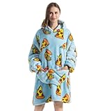 Msrlassn Oversized Hoodie Blanket for Women Adults Oversized Wearable Hooded Sweatshirt Pullover, Wearable Blanket Hoodie Super Soft Warm Cosy Sweatshirt with Big Pocket
