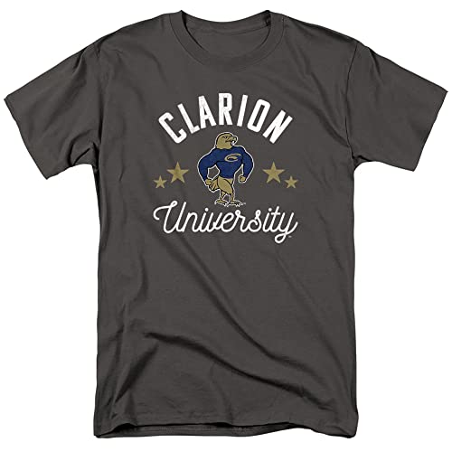 Clarion University Official Golden Eagles Unisex Adult T Shirt,Charcoal, Large