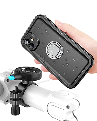 Cozycase Handyhalterung Fahrrad mit iPhone 11 wasserdichte Hülle, stabile Motorrad Halterung aus Metall, nur kompatibel mit (iPhone 11 (6,1