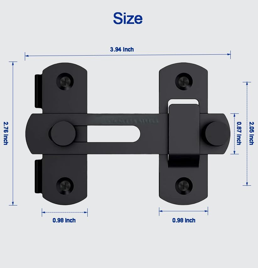 Miniatura 2 de Cerradura de puerta de granero de alta calidad cerradura de pestillo deslizante abatible de 180 grados con pestillo de puerta abatible y cerradura