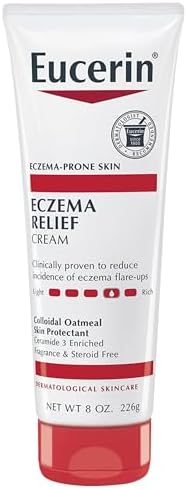 Eucerin Eczema Relief Cream, Full Body Lotion, Moisturizing Eczema Cream with Colloidal Oatmeal (Skin Protectant) and Ceramide 3, 8 Oz Tube