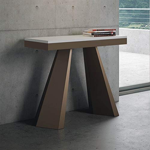 Made in italy Itamoby Diamante Evolution 90cm Consolle Allungabile, Pannelli di nobilitato, Bianco Frassino/Orso, L.9 X P.4 X H.77