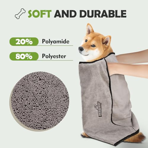 Conjunto de toalhas de microfibra para cães absorvente: pacote com 2 toalhas de cachorro grande de s