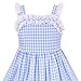 Girls Dress Blue White Checkered Ruffle Tank Sundress Size 8