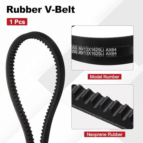 Image of AX64 Belt, Raw Edge Cogged Industrial Rubber EPDM V-Belt, Pack of 1
