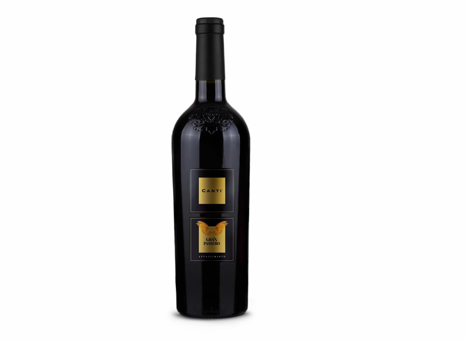 Canti - Gran Passero, vino tinto italiano Passito I.G.T., Appassimento elaborado con uvas de Apulia, sabor suave y aterciopelado con notas dulces y florales, 1 x 750 ml