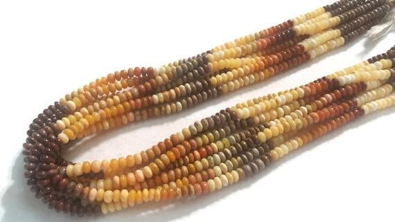 Opale de feu du Mexique 4.5mm LKBEADS fil de perles rondelles lisses pour collier fait main