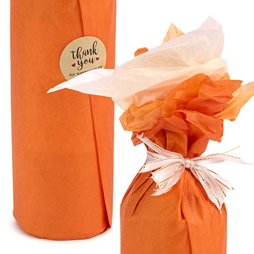 Mr Five 90 Sheets 20" X 30" Pink Green Orange Purple Tissue Paper Bulk,Large Tissue Paper For Gift Bags,Gift Wrapping Tissue Paper For Valentine's Day St. Patrick's Easter Halloween Christmas (Orange) #TOP5