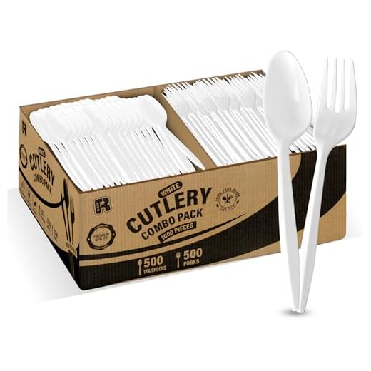 1000 Pcs Plastic Utensils Set - 500 Forks And 500 Spoons - Premium Plastic Forks And Spoons - Medium Weight Silverware Set - Bulk Disposable Cutlery