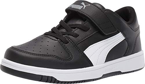 Basket PUMA Rebound Layup Lo enfant noir blanc basse à scratch taille 12.5