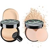 Mushroom Head Air Cushion CC Cream with Setting Powder Makeup Set, Blurs Fine Lines & Imperfectio...