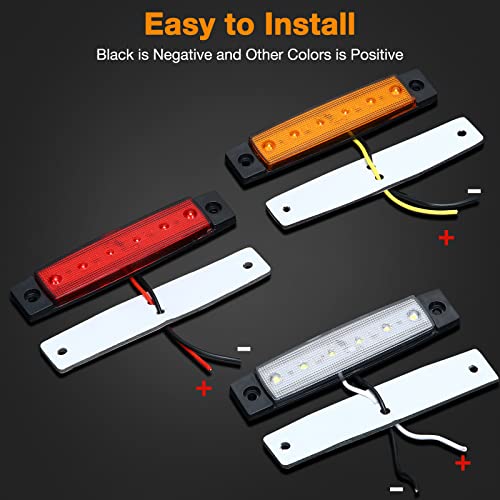 Tallew 3.8 Inch 20 Amber 20 Red 20 White Led Side Marker Lights 6 Led Trailer Marker Lights, Rear Side Marker Lamp, Led Marker Lights For Trucks, Cab Marker, Rv Marker Light #TOP4