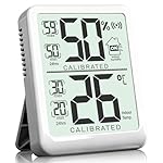 Antonki Termómetro de habitación, higrómetro digit...: El pequeño termómetro digital higrómetro interior ayuda a controlar la temperatura y el nivel de humedad de tu habitación en tiempo real. Sabes cuándo usar el humidificador o el aire acondicionado claramente. Este medidor de temperatura y humedad amb...