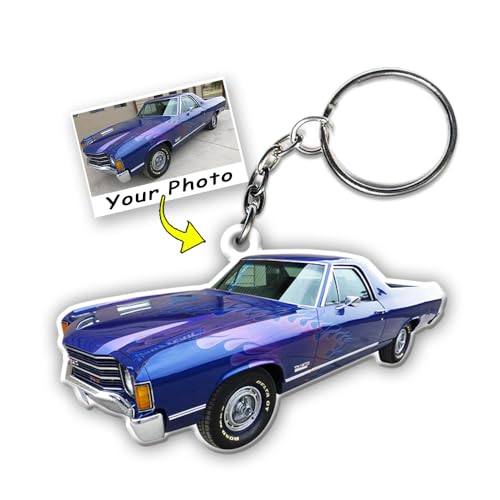 Personalized El Camino Truck Keychain with Custom Photo