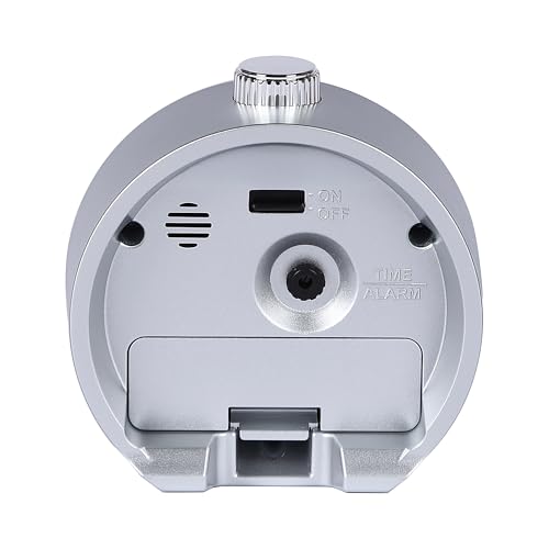 Image of Seiko Silver Digital-Accent Alarm Clock with Quiet Sweep Second Hand, Snooze & Back-lit Dial (Model: QHE207T | Size: 10.4 x 9.7 x 5.5 cm | Weight: 0.132 kg)