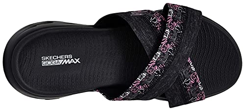 Skechers Women's On-The- Go 600-Monarch Slide Sandal, Black/Hot Pink, 8 M Us #TOP4