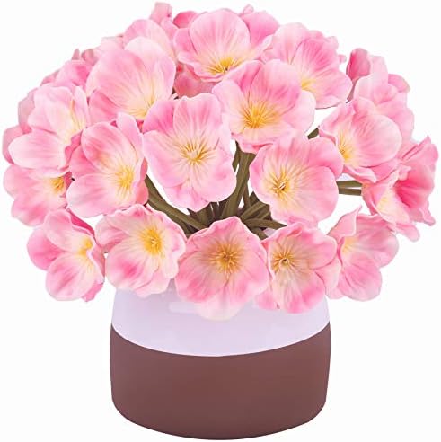 BOMAROLAN Poppy Latex Artificial Flower Real Touch Poppies 24 Pcs for Wedding Decor DIY Home Party（Pink）