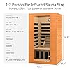 Real Relax Infrared Sauna Home Sauna Room for 1-2 Person, Indoor Canadian Hemlock Wood Saunas with 1600W, Bluetooth Speaker, 6 Heating Plate, 9 Color Chromo Therapy Lights, 43.3 * 37.4 * 74.8 Inch