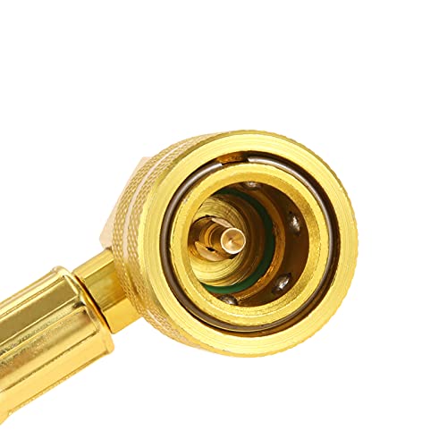 Aupoko R134A Ac Refrigerant Charge Hose, 1/2’’ Acme Can Opener Tap Dispensing Valve, And Recharge Hose With Pressure Gauge, Fits For Car Ac Air Conditioning Refrigerant #TOP1
