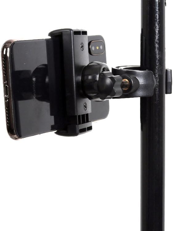 Miniatura 7 de Paquete de 2 soportes para trípode para teléfono, abrazadera de micrófono, adaptador de soporte de clip giratorio para trípodes, tubo de micrófono,