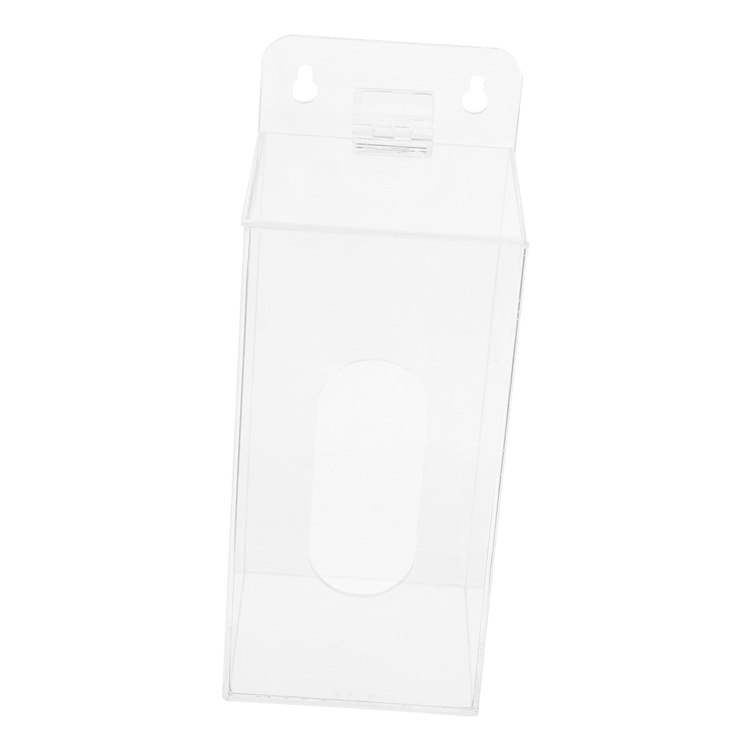Wall-Mount Acrylic Face Mask Storage Box 100x95x240mm with Opening, Mask Holder Organizer for Clinic, Office, Car, and Home Use