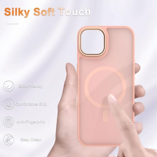 Image of YENAPOON for iPhone 14 Case, iPhone 13 Case, Matte Magnetic Case, Pink