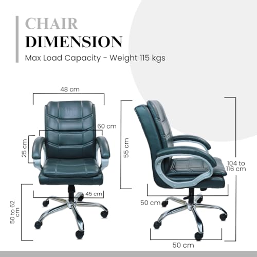 Image of activa Executive Revolving Office Chair| Ergonomic Computer Desk Chair with Cushioned Seat| Heavy Duty Steel Base, Adjustable Height & 360 Swivel Wheel| Leatherette Office Visitor Chair(Star, Grey)