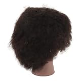 Głowa Manekina z Kręconymi Włosami Afro, Uniwersalna Głowa Manekina z Czarnej Skóry do Ekspozycji w Salonie